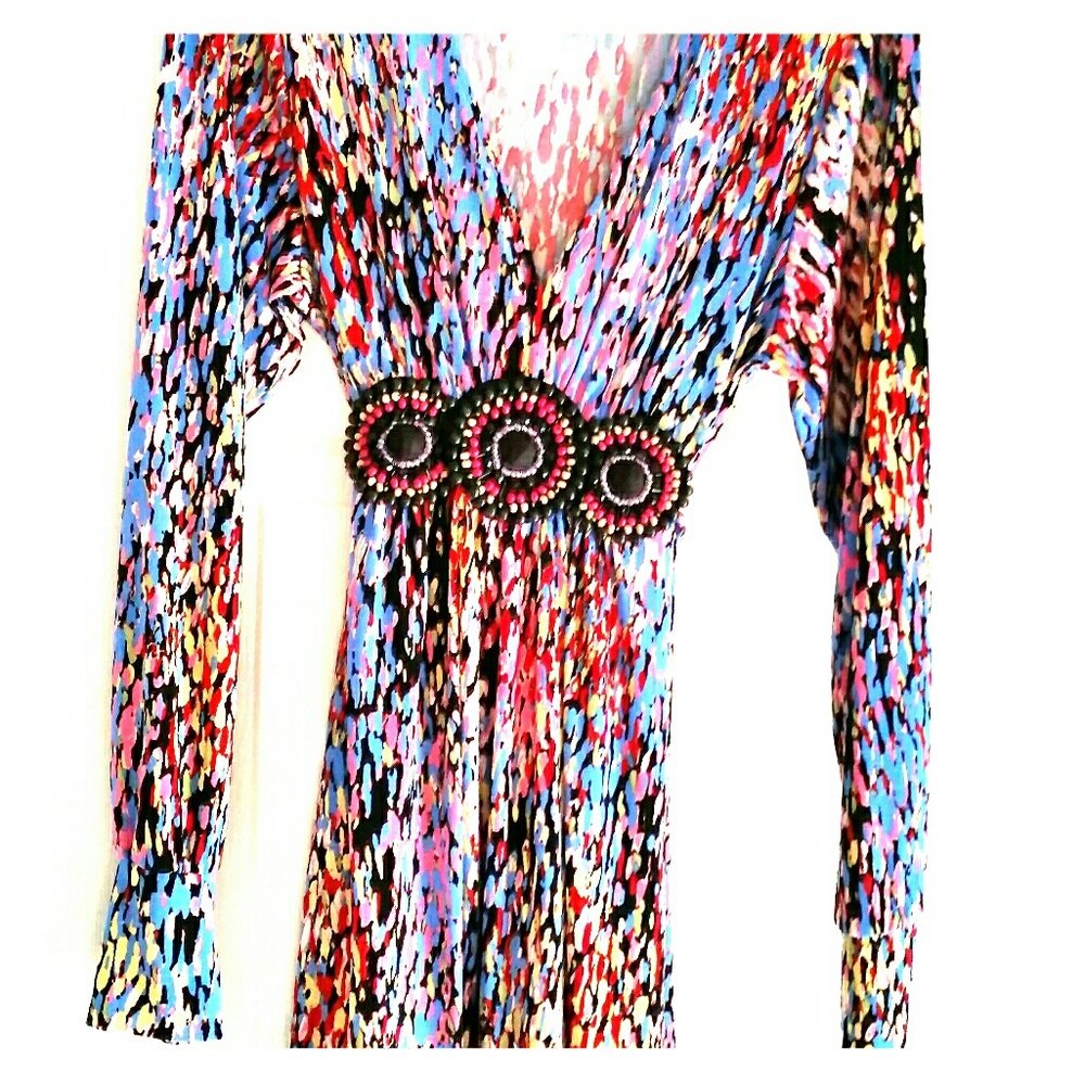 Multicolor tunic with beadwork
