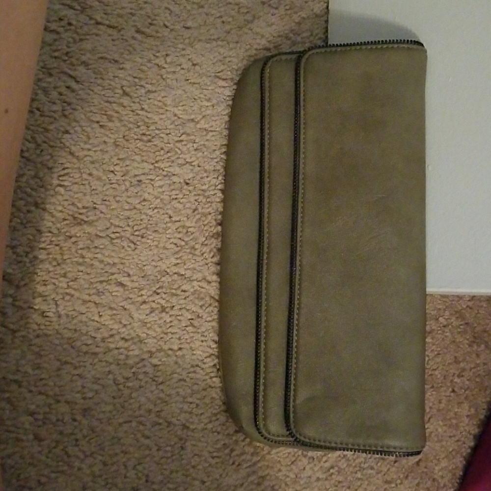 Grey clutch bag