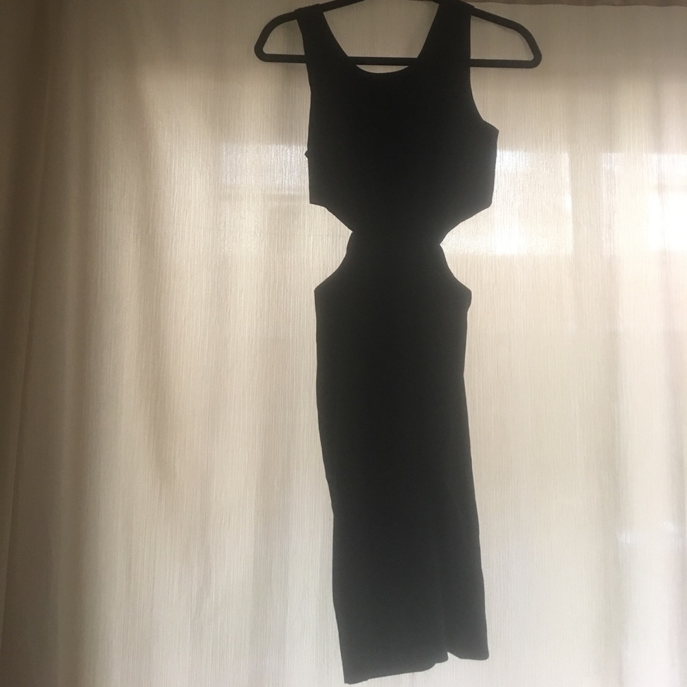 Black side cut out dress