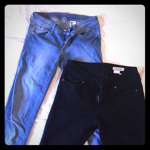H&M Black and blue skinny jeans