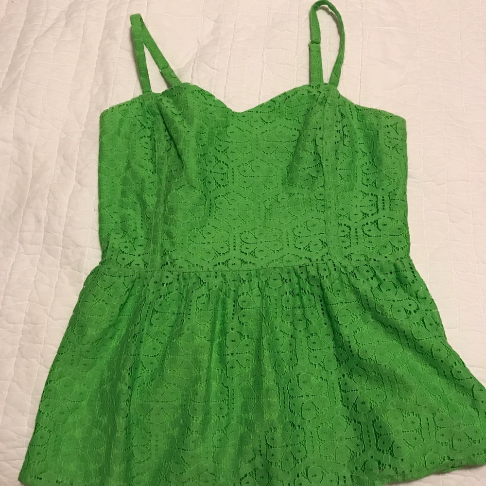 Lilly Lace Green Peplum Top