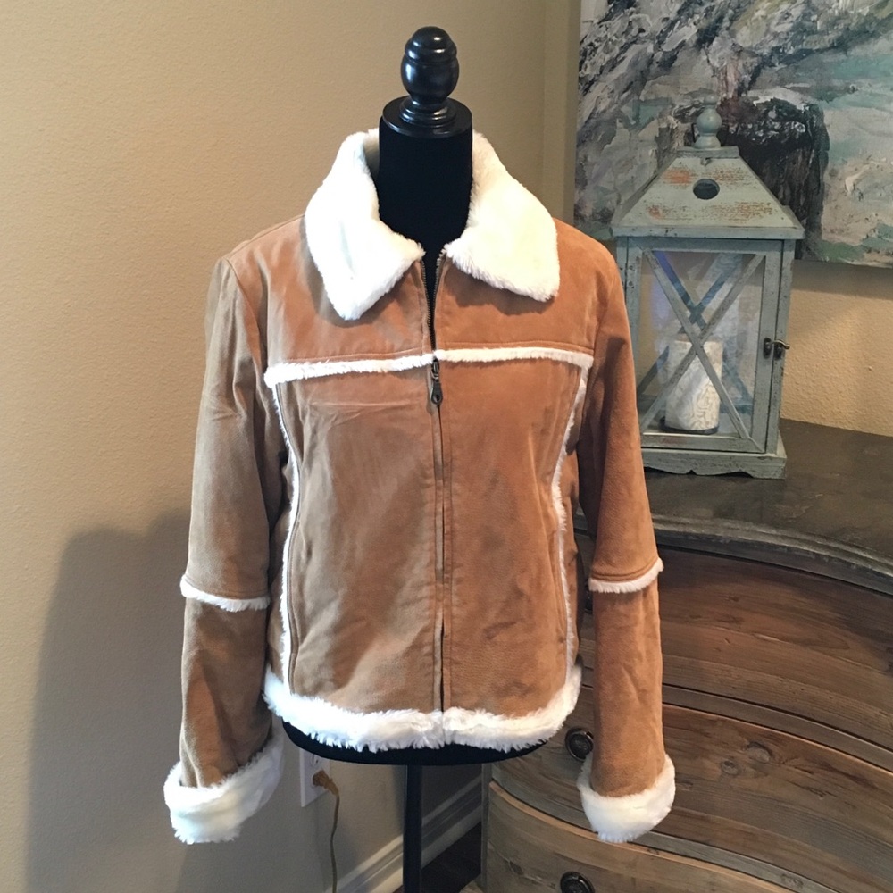MAKE OFFER!! Leather suede camel coat