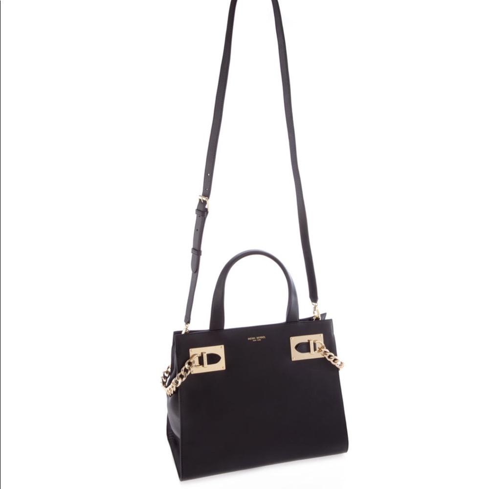 Black Henri Bendel Whitney Chain Satchel - Picture 2 of 4
