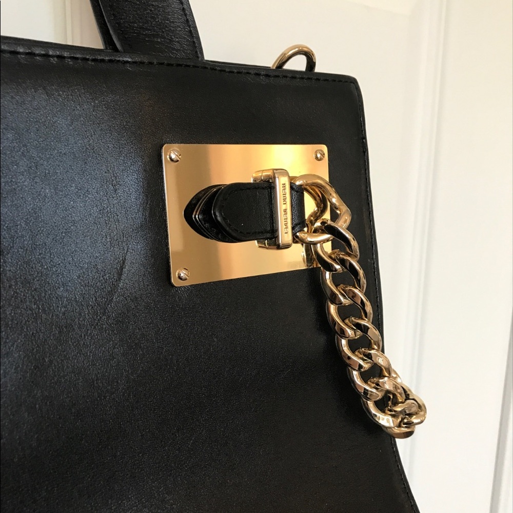 Black Henri Bendel Whitney Chain Satchel - Picture 4 of 4