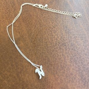 Silver Necklace letter N