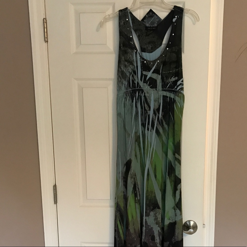 Studded neck line maxi dress