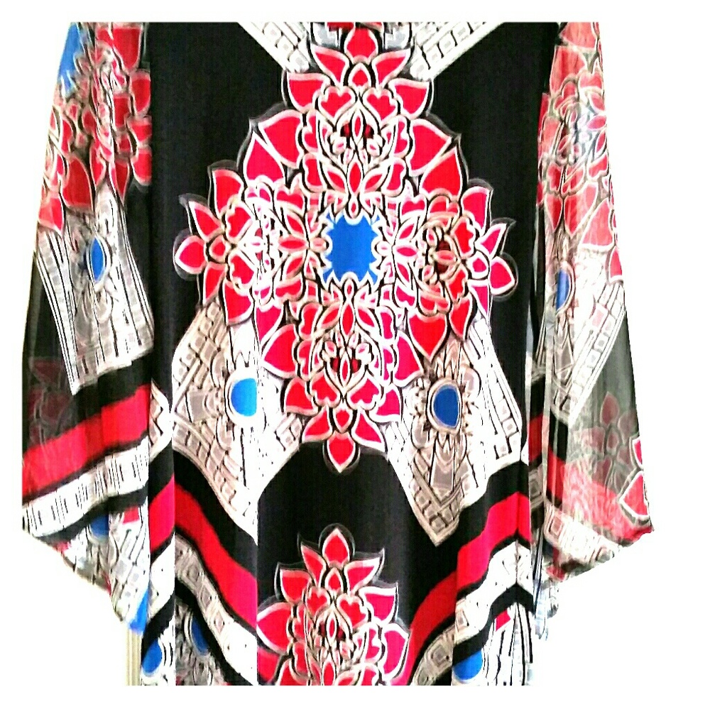 Tunic top with sheer sleeves