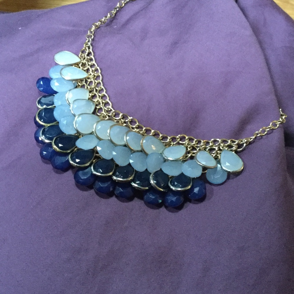 Blue and Silver Statement Necklace