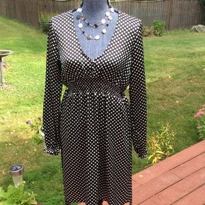 BCBG Maxazria silky polka dot dress