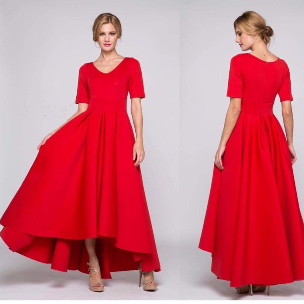 NWT Custom Red High/low Dress.