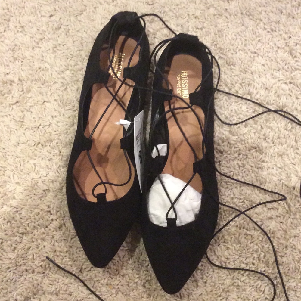 🌟NWT🌟 Black mossimo lace up flats