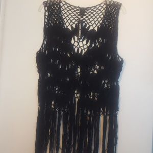 Steve Madden Crochet Clover Vest