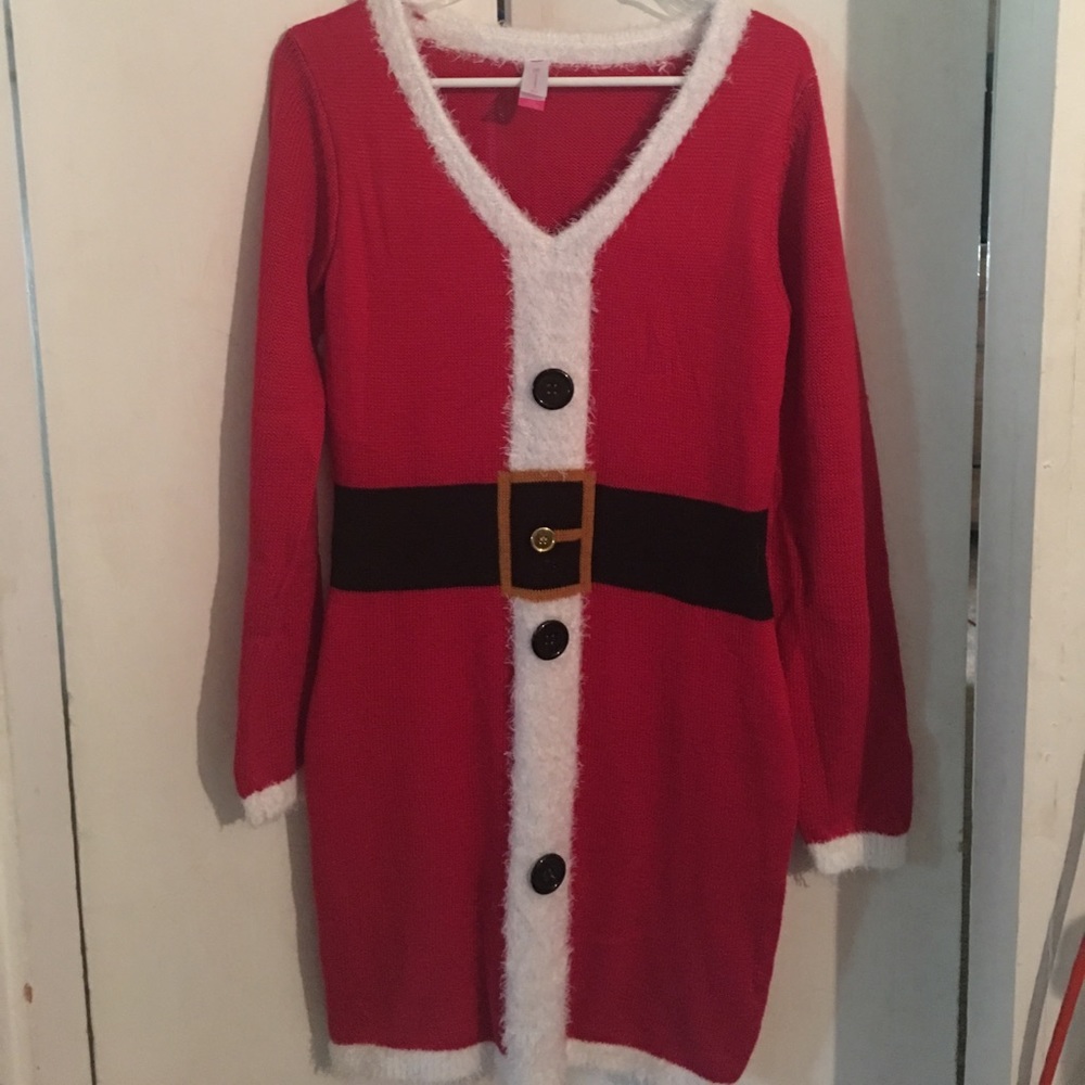 Red santa dress/with Santa hat