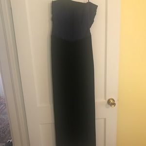 Purple Satin & Black Velvet Formal Gown