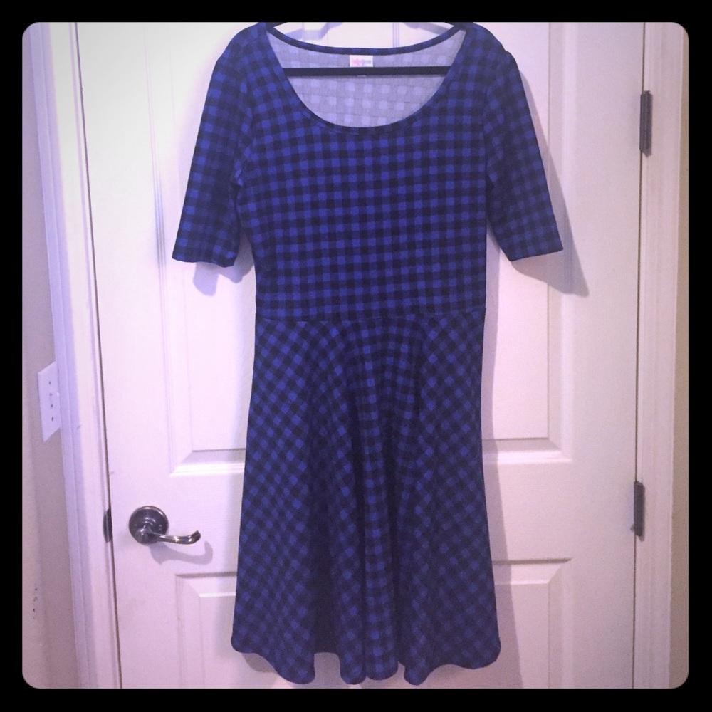 LulaRoe "Nicole" blue and black
