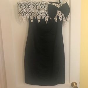 Black Cocktail Dress w/Lace Detail