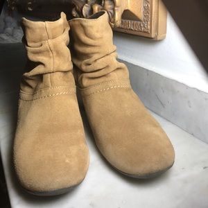 Tan Suede Booties -size 41 (European)