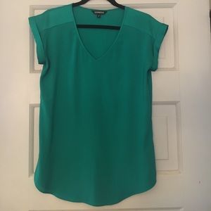 Emerald green, sleek blouse from Express