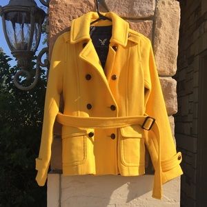 American Eagle golden yellow Peacoat - worn once