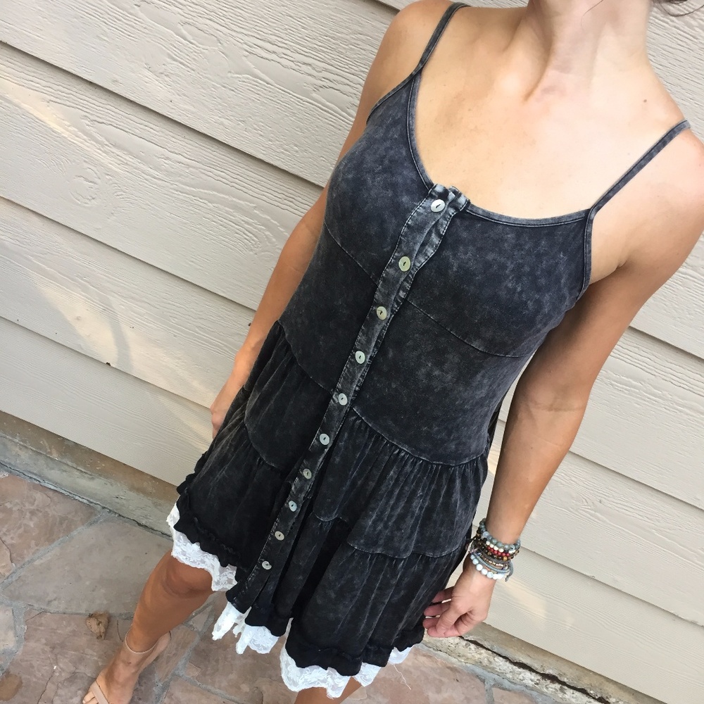 Beautiful Distressed Gray Babydoll dress