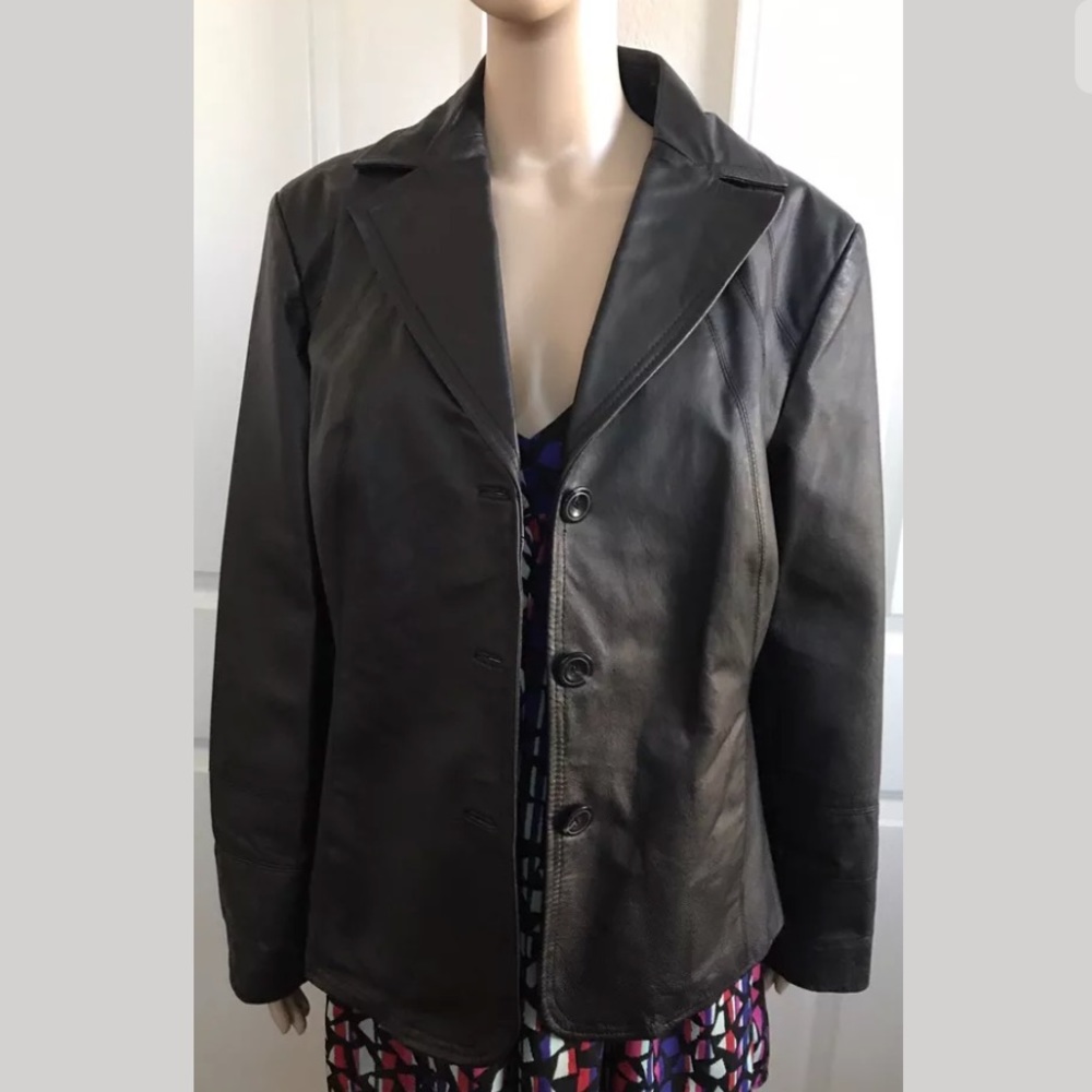 EAST 5th LEATHER BLAZER JACKET COAT Long Sleeve L