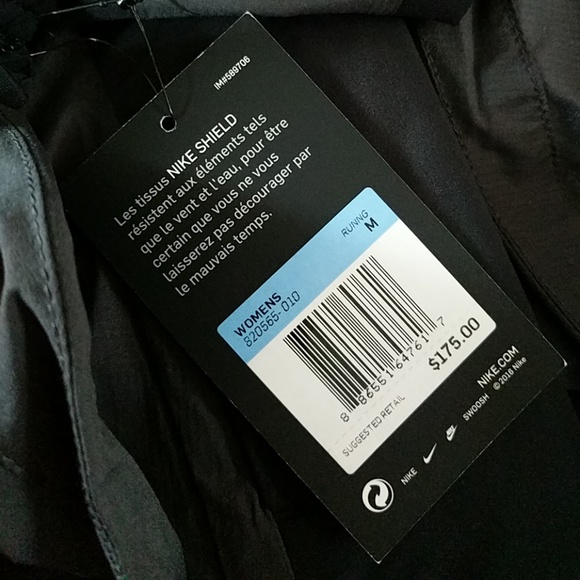 Nike Shield Black Anthracite Running Rain Jacket - Picture 7 of 7