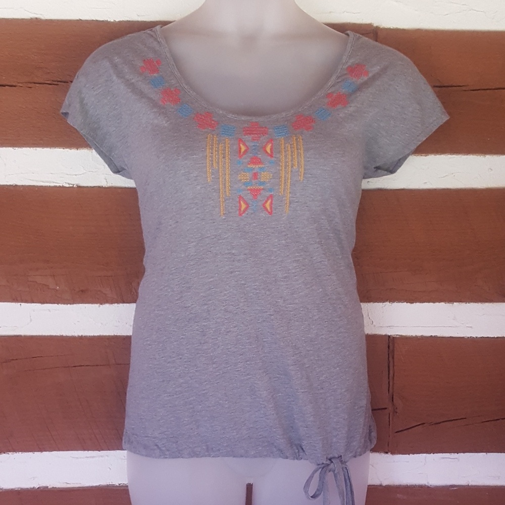 Mossimo size l blouse drawstring hem