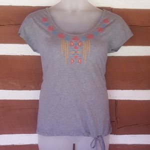 Mossimo size l blouse drawstring hem