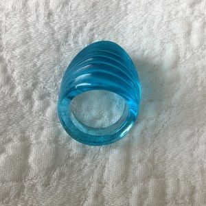 Lalique turquoise crystal ring