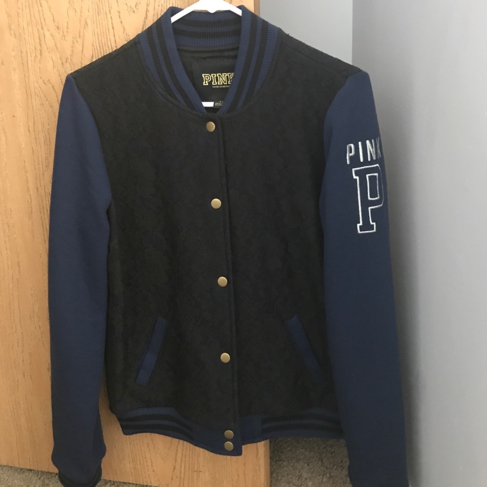 Pink varsity jacket