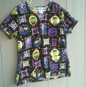 SB scub top, Halloween theme,  size med