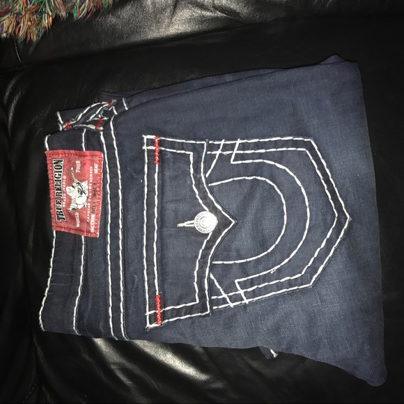 True Religion Billy Triple Stitched Blue Denim - Picture 2 of 4