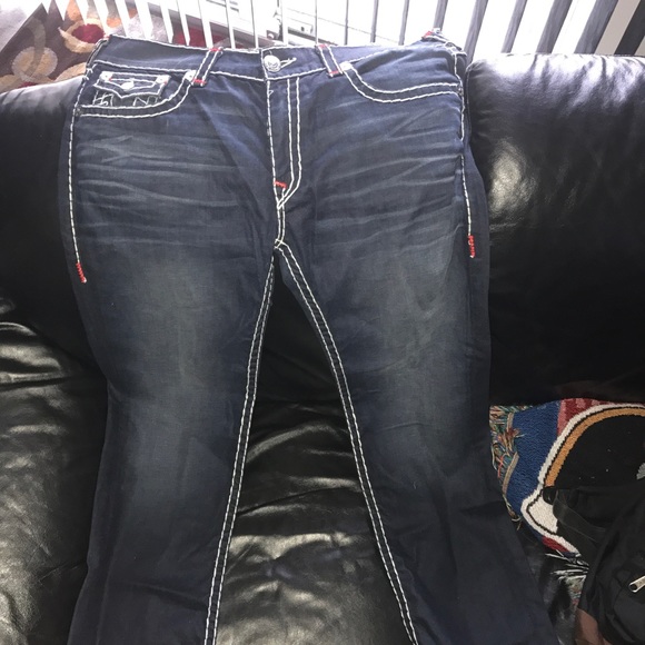 True Religion Billy Triple Stitched Blue Denim - Picture 3 of 4
