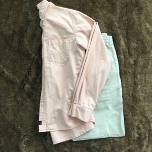 Peach Abercrombie & fitch muscle button down