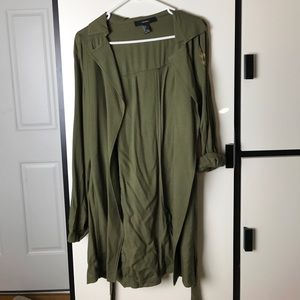 Long olive green coat