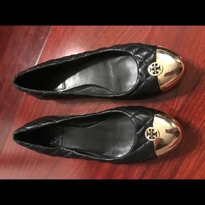 Tory Burch Black Flats