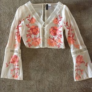 H&M Bell Sleeve Crop Top