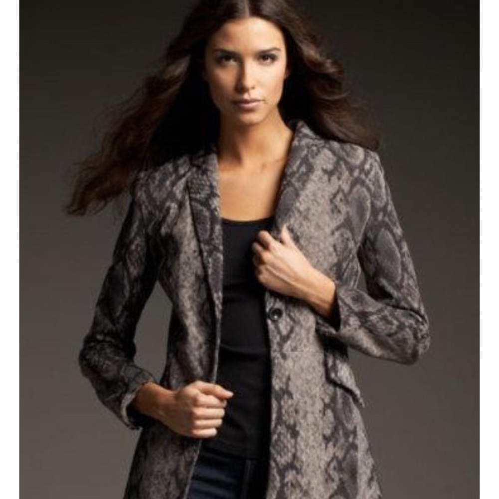 Neiman Marcus Exclusive Snake-Print Suede Blazer