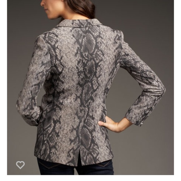 Neiman Marcus Exclusive Snake-Print Suede Blazer - Picture 3 of 7