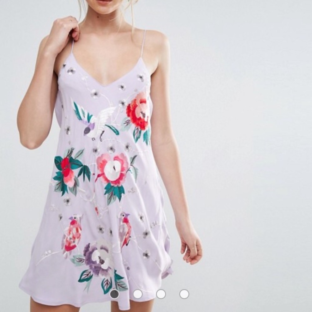 Asos premium embroidered Cami slip dress