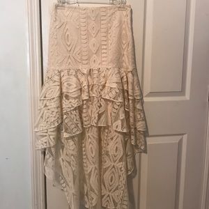 Alexis high- low ruffled skirt