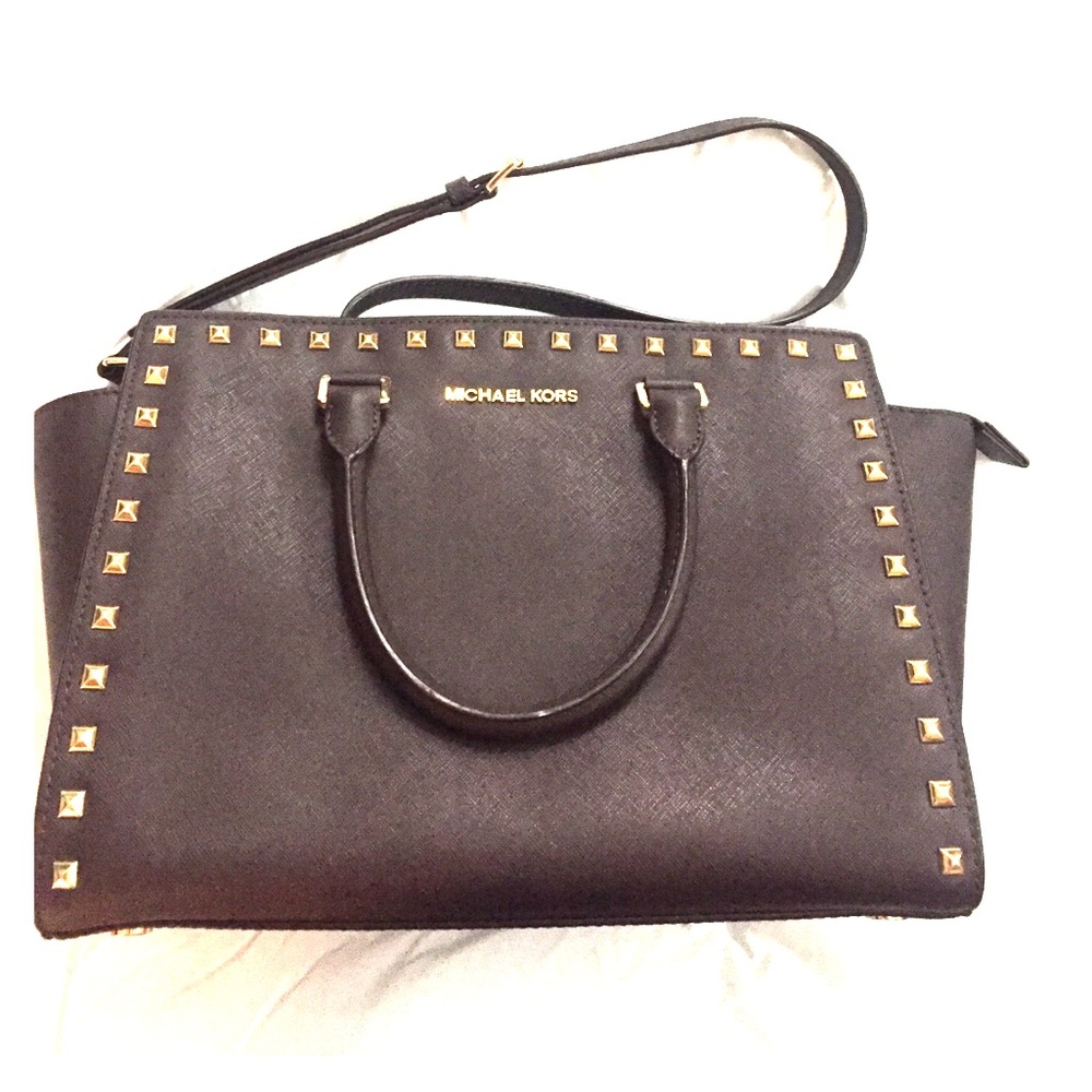 MK Large studded satchel. Excellent condition!!