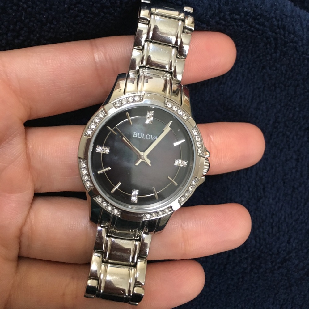 Bulova stainless steel bracelet crystal watch