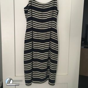 J. Crew Size 8 Stripe Navy and White Dress