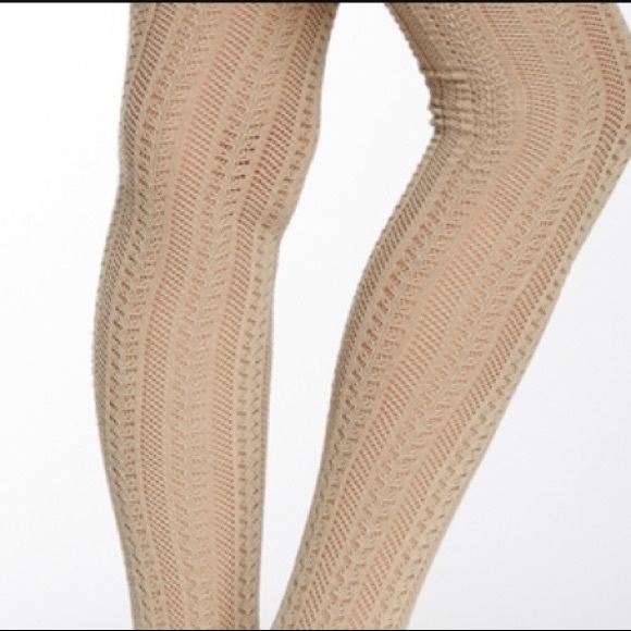 Free People Over Knee Socks Thigh High Open Knit Long Boot Lace Winter - Picture 2 of 4