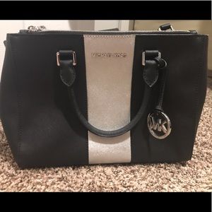 Michael Kors Black and Silver Handbag