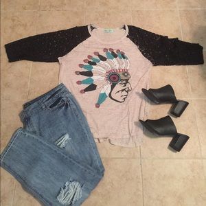 Fun and stylish Boutique style Indian Baseball Tee