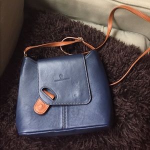 Blue leather purse NEW never used