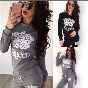 Cute black queen tracksuit