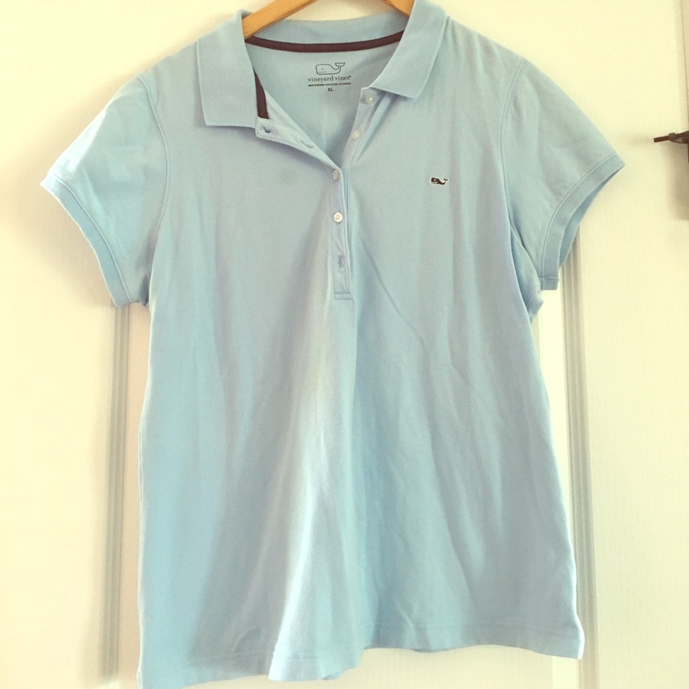 Vineyard Vines Women's Polo XL in light blue